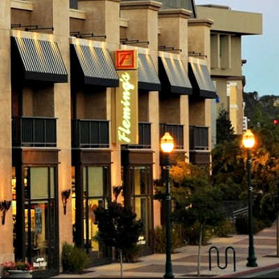 Dinner time photo in front of Fleming's Restaurant, Walnut Creek