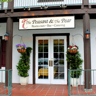 Double door entry to the Peasant & Pear Restaurant, Danville, CA