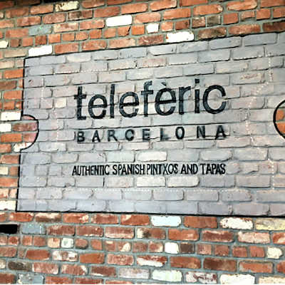 Brick sign in front of Teleferic Barcelona Restaurant, Walnut Creek, CA