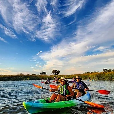 kayaks on the delta