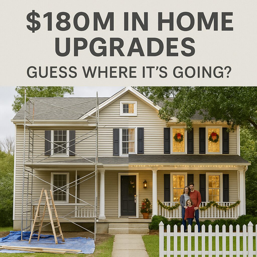 Split scene: remodel vs holiday-ready home