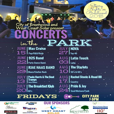 2018 STARRY NIGHTS CONCERTS IN THE PARK
