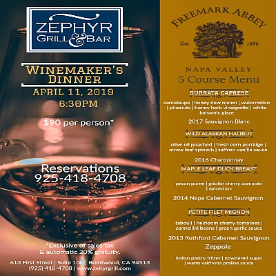 Winemaker's Dinner at Zephyr Grill & Bar