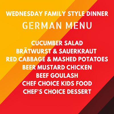 Wednesday Family Buffet Featuring German Dishes