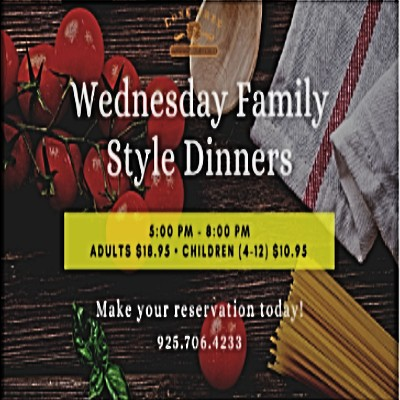 Wednesday Family Style Dinners