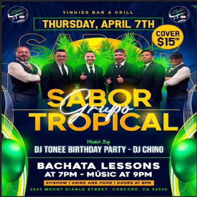 SABOR GRUPO TROPICAL LATIN DANCE NIGHT & BIRTHDAY PARTY!