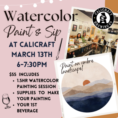 Watercolor Paint & Sip (Landscape) at Calicraft