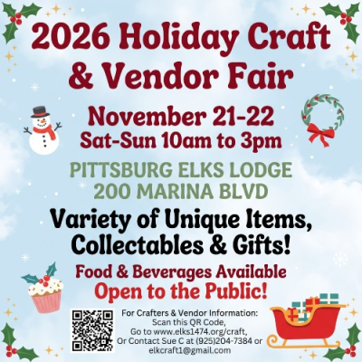 Pittsburg Elks "Holiday Craft & Vendor Fair"