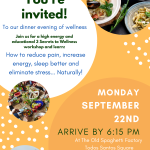 Evening of Wellness, Dinner with the Doc!